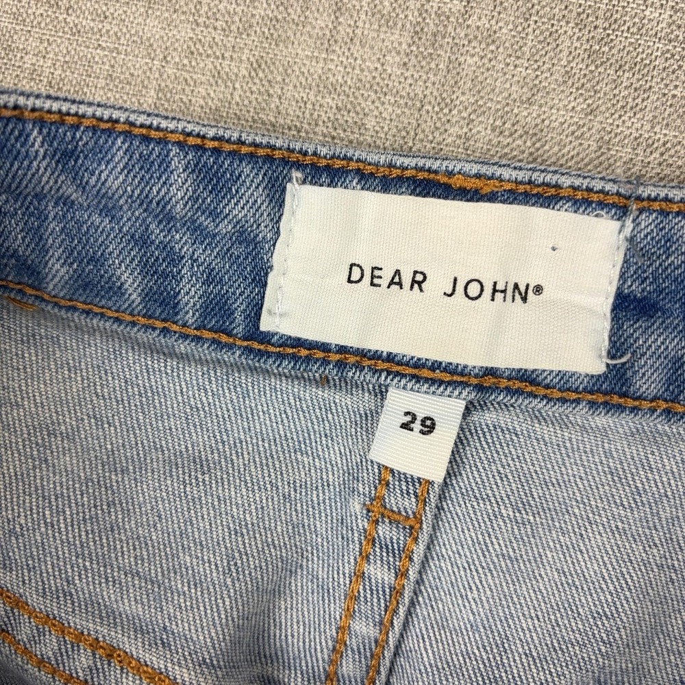 Dear John Jeans Womens 29 Blue Light Wash High Rise Straight Distressed Denim - Picture 3 of 14
